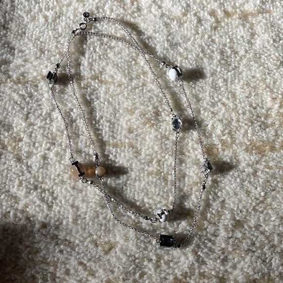Loft Silver Statement necklace with stone and crystal detail - Picture 1 of 3